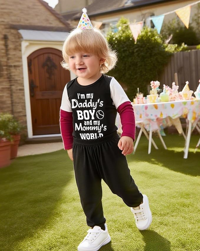 NZRVAWS Newborn Baby Boy Clothes Outfits Letter Prined Romper Pants Set Infant Baby Boy Clothing 0 3 6 9 12 18 Months