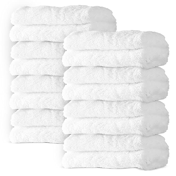 8 Pack Large Burp Cloths for Baby - 20" by 10" Ultra Absorbent Burping Cloth, Baby Washcloths, Newborn Towel - Milk Spit Up Rags - Burpy for Unisex, Boy, Girl - Burp Cloths Set(White)