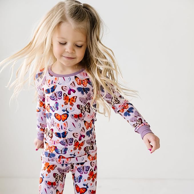 Little Sleepies Two-Piece Pajama Set for Boys & Girls, Soft Viscose from Bamboo Toddler Pajamas for Kids, Family Matching PJs