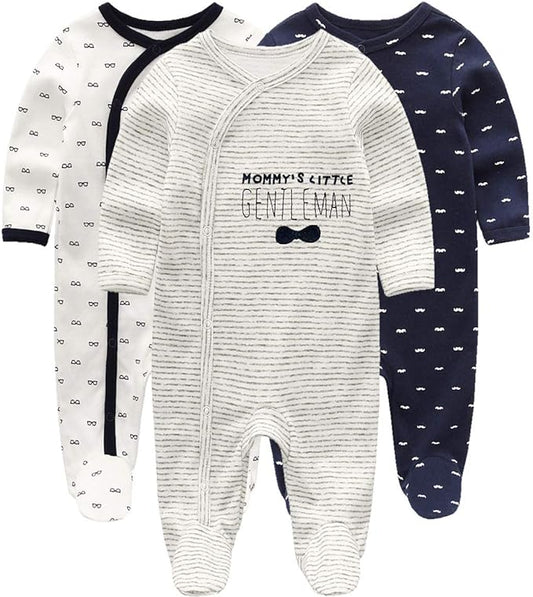 Kiddiezoom Baby and Toddler Boys'Snug Fit Footed One-Piece Romper Jumpsuit Cotton Cotton Footed Outfit