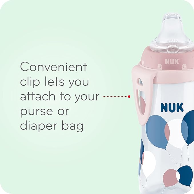 NUK Elmo Active Cup, 10oz, 2 Pack – BPA Free, Spill Proof Sippy Cup