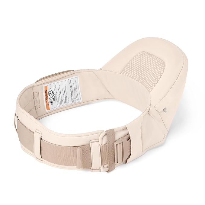 Ergobaby Ergonomic Baby Carrier Hip Seat with Storage, Comfortable Wide Waistbelt and Lumbar Support (17-45 lb) from The Brand Leader in Carriers, Lift Hip Seat, Natural Beige