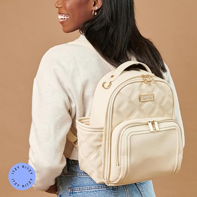 Itzy Ritzy Baby Mini Plus Diaper Bag, Milk & Honey