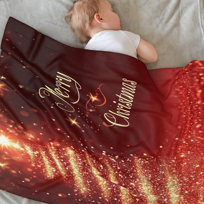 Baby Blanket Red Pine Tree Christmas Pattern for Boy Girl Newborn 30x40 Inch Toddler Infant Nursery Throw Blankets Double Layer Comfy Soft Plush Stroller Crib Quilt