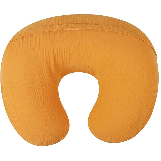 Onacosht Muslin Nursing Pillow Cover Soft 100% Cotton Feeding Pillow Slipcover Fits Standard Infant Nursing Pillow for Baby Boy and Girl, Orange