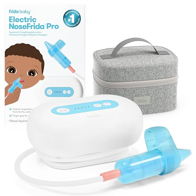 Frida Baby Electric NoseFrida Pro Nasal Aspirator for Baby, Hospital Grade Suction, Nose Sucker for Baby & Toddler, Nasal Aspirator for Congestion Relief, 5 Suction Levels, 2 Tips, Cordless with Case