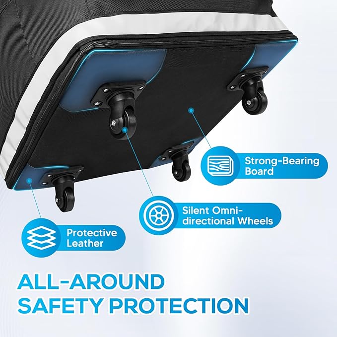 Extendable Height Car Seat Travel Bag with Wheels, Padded Carseat Travel Bag for Airplane, Baby Infant Booster Seat Bags for Air Travel