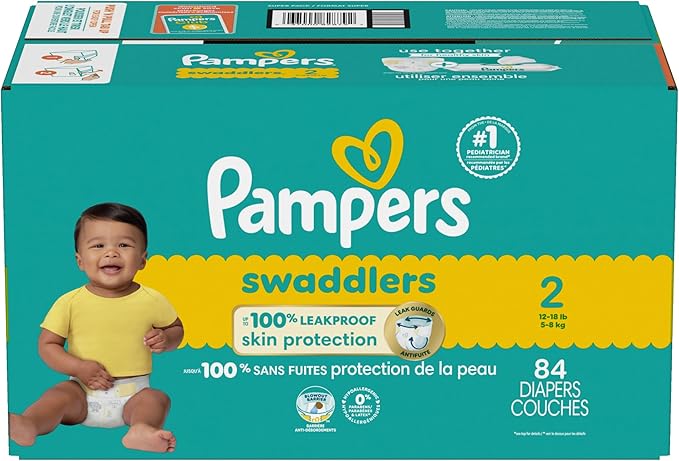 Pampers Baby Diapers - Swaddlers - Size 2, 84 Count, Ultra Absorbent Disposable Infant Diaper