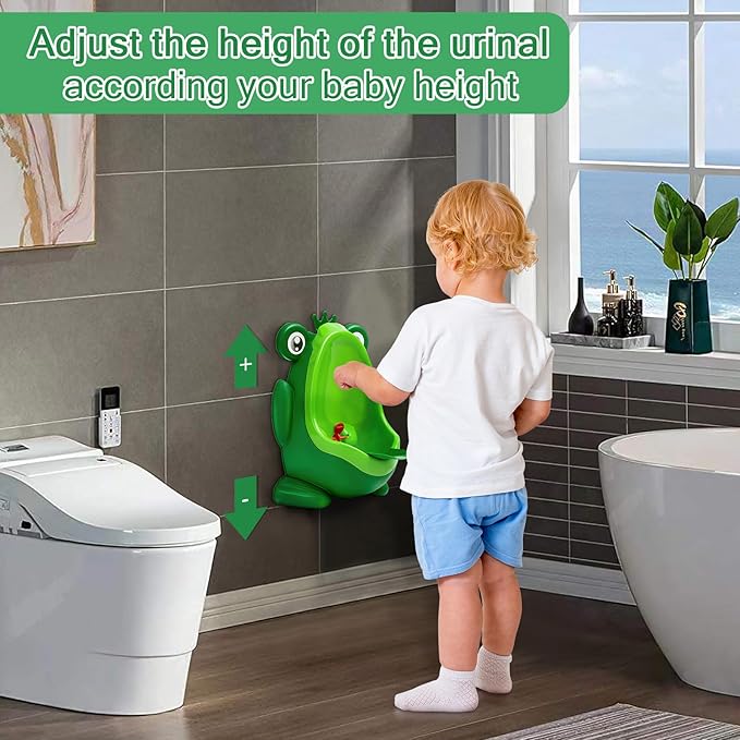 Urinal for Toddlers Boys with Frog Funny Aiming Target,Frog Urinal Potty Training (CrownFrog)