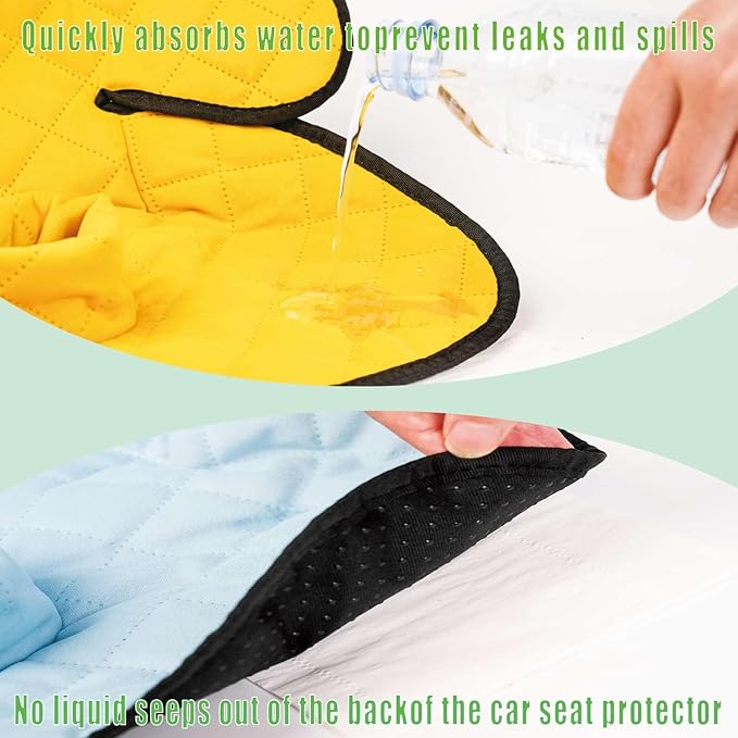 MOOB Waterproof Car Seat Protector - Potty Training Liner for Baby & Toddler, Machine Washable Piddle Pad with Anti-Slip Backing, Universal Fit for Infant Car Seat & Stroller (Black)