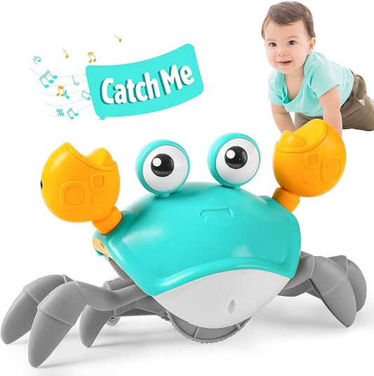 Hirger Crawling Crab Baby Toy Infant: Tummy Time Toys for Babies 3 6 9 12 18 24 36 Months, Walking Dancing Sensing Crab for Toddler 1 2 3 4 Year Old, 1st Music Birthday Gifts for Boys Girls