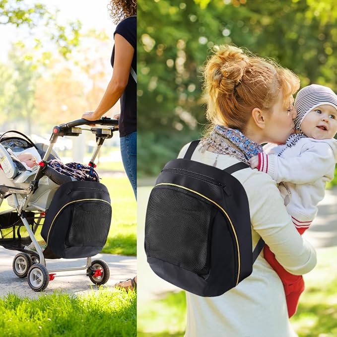 Abnaok Stroller Organizer Bag for Doona with 2PCS Double Stroller Hook, Infant Car Seat Stroller,Large Capacity Diaper Bag, Stroller Accessories Easy Access Zipper Design