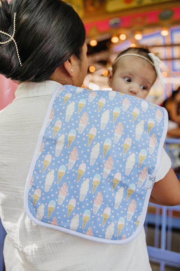 Copper Pearl Premium Baby Burp Cloths - 3-Pack Large Cotton Burp Cloths, Extra Soft Spit Up Rags with 3 Absorbent Layers, Perfect for Baby Boy and Baby Girl Gifts (21" x 10" Size, Bailey Set)