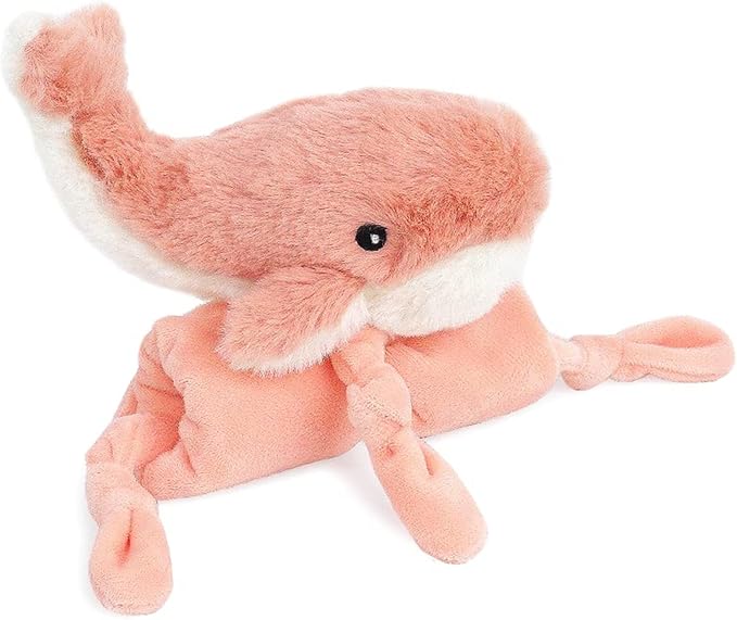 MON AMI Coral Whale Plush Lovey for Babies – 13.5” | Knotted Security Blanket for Newborns
