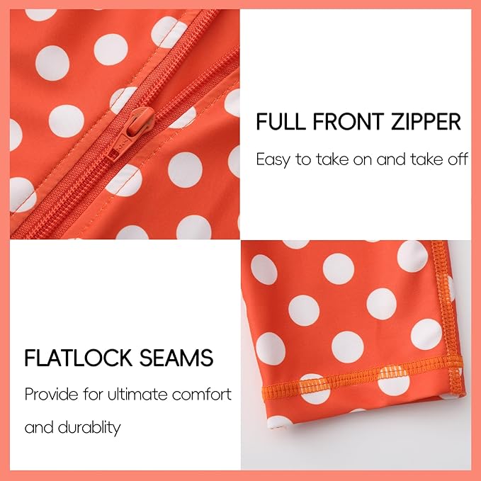 Baby Swimsuit UPF 50+ Sun Protection One Piece Zipper Beach Swimwear for Little Boys Girls Toddler