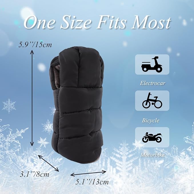 Zsedrut Stroller Gloves Universal Winter Anti-Freeze Stroller Mittens Water Repellent Hand Warmer Muff Fleece Lined,Winter Stroller Accessories (Black)