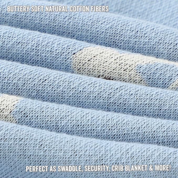 Baby Blanket for Boys 100% Cotton Buttery Soft Cozy Receiving Swaddle Stroller Blanket for Shower Gift Registry for Newborns, Infants, Toddlers (Cars - Baby Blue)