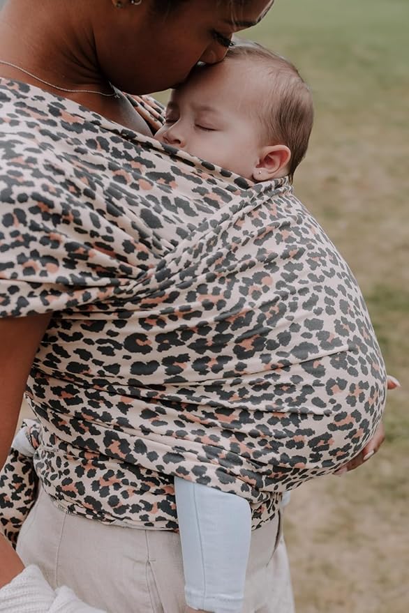 Boba Baby Wrap Carrier - Original Baby Carrier Wrap Sling for Newborns - Baby Wearing Essentials - Newborn Wrap Swaddle Holder, Newborn to Toddler Infant Sling (Leopard)