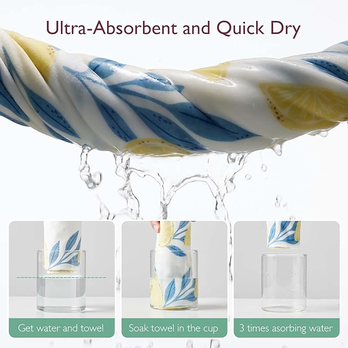 Momcozy Hooded Baby Towel, 2 Pack Baby Bath Towel Set with Large 35 X 35 Inch, Super Soft Cotton and Hooded Towel for Newborn, Toddler and Kid, Lemon Leaves