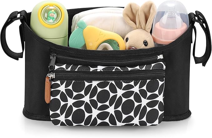Accmor Universal Stroller Organizer with Detachable Phone Bag, Stroller Bag Caddy Organizer Stroller Accessories for Uppababy, Baby Jogger, Nuna, Doona, Britax Strollers