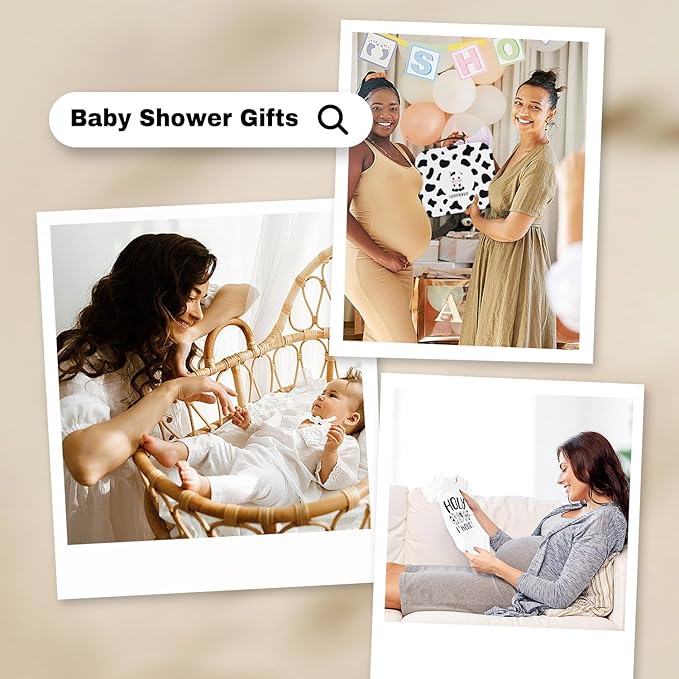 Baby Shower Gifts, Baby Gift Set for Newborn, Black and White High Contrast Baby Montessori Toys 0-6 Months Infant Rattle Socks Blanket Onesies, New Baby Gifts Basket for Girls Boys