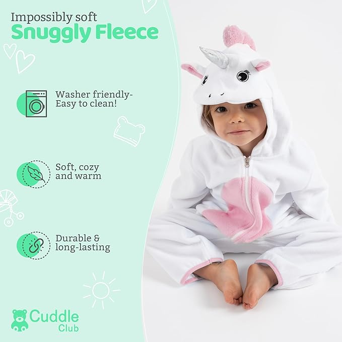 Cuddle Club Fleece Baby Bunting Bodysuit with Hood, Convertible Mittens & Booties, Car Seat Friendly, Soft & Warm, Easy Zip