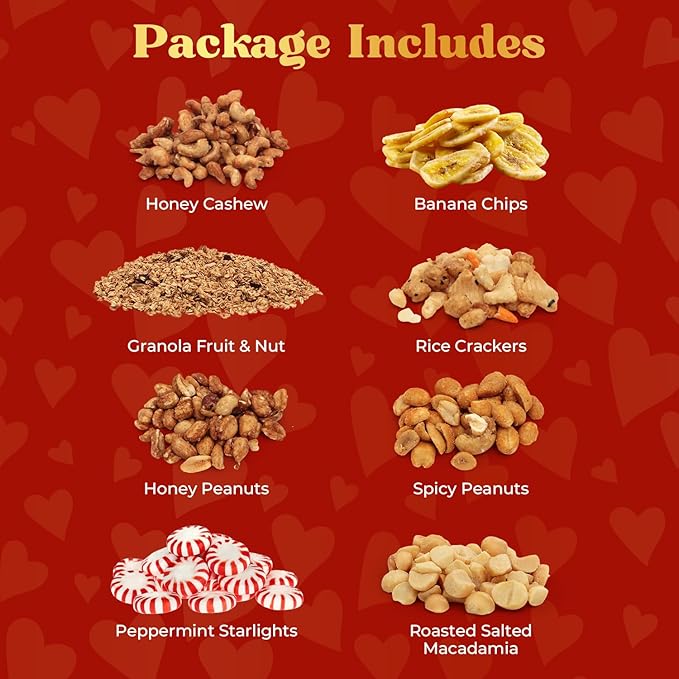 Nuts gift Basket Tower, Heart Design 6 Tier Food Baskets for Men and Women.
