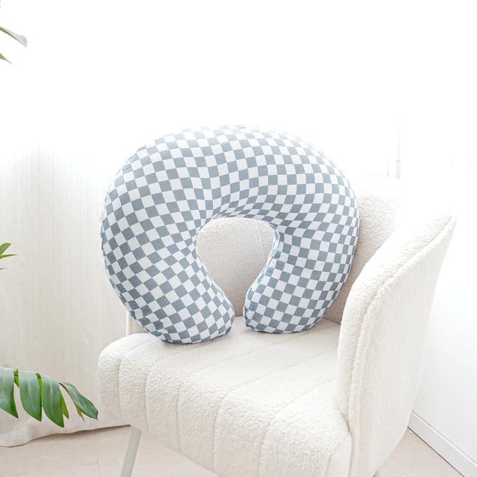 2-Pack Muslin Nursing Pillow Covers, Breathable 100% Cotton Breastfeeding Pillow Slipcovers for Standard Nursing Pillows, Soft Covers for Baby Girls and Boys with Zipper