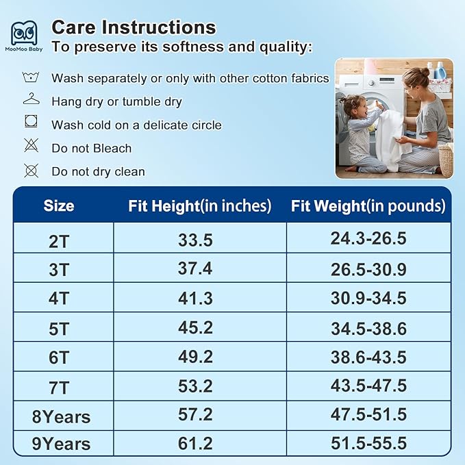 MooMoo Baby Training Underwear 10 Packs Absorbent Potty Training Pants for Boys and Girls Cotton Pee Pants 2T-9T