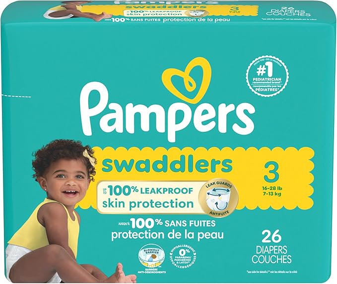 Pampers Baby Diapers - Swaddlers - Size 3, 26 Count, Ultra Absorbent Disposable Infant Diaper