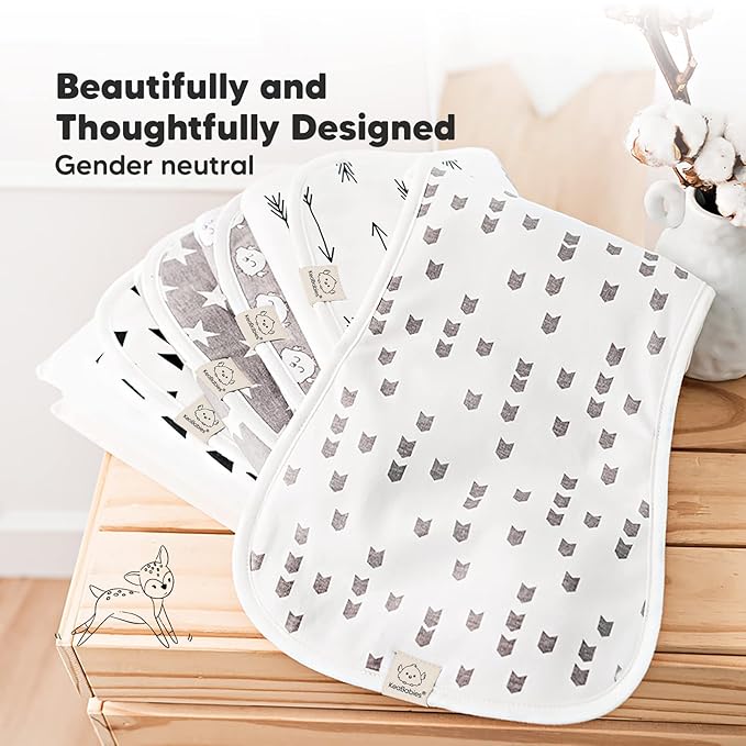 Organic Burp Cloths Baby Boy & Girl - 5-Pack Super Absorbent Cotton Burping Cloths for Babies, Soft & Plush Newborn Spit Up Rags, Infant Towels for Milk Spit Up, Unisex, Large 21" x 10" (Mauve)