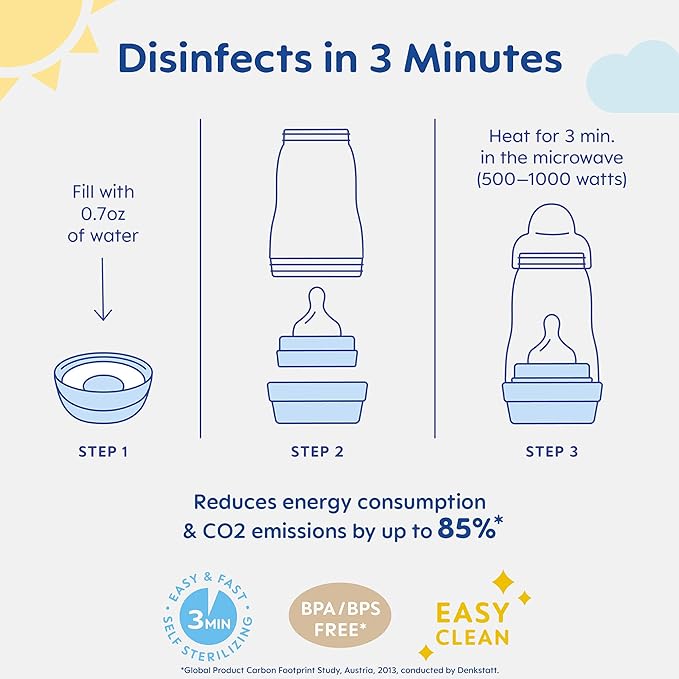 MAM Baby’s First Gift Feeding Set, Newborn Essentials Must Have for 0-3 Months, Self-Sterilizing Anti-Colic Bottles & Brush, Pacifiers, Skinsoft Silicone Nipples & Formula Dispenser, Unisex Set