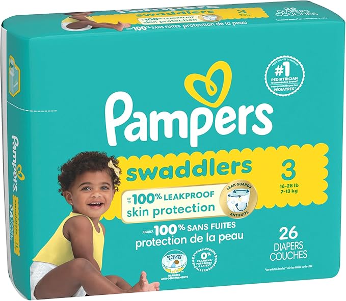 Pampers Baby Diapers - Swaddlers - Size 3, 26 Count, Ultra Absorbent Disposable Infant Diaper