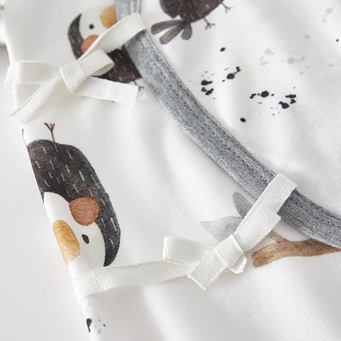 100% Organic Cotton Soft 0-6 Months 2-Piece Unisex Footless Newborn Baby Sleepers Pajamas Romper Boys Girls