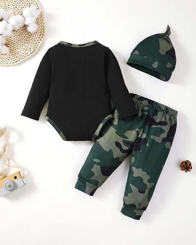 NZRVAWS Newborn Baby Boy Clothes Outfits Letter Prined Romper Pants Set Infant Baby Boy Clothing 0 3 6 9 12 18 Months