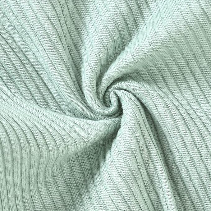 Aalizzwell Preemie Newborn Infant Baby Girls Clothes Ribbed Bodysuit Pants Set Fall Winter Outfits