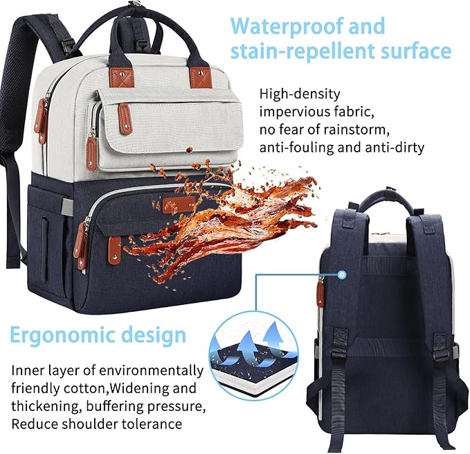 Diaper Bag Backpack, Baby Boy Diaper Bag, Unisex Large Baby Bag for Mom, Waterproof Baby Essentials Travel Diaper Backpack with Insulated Pockets and Stroller Straps