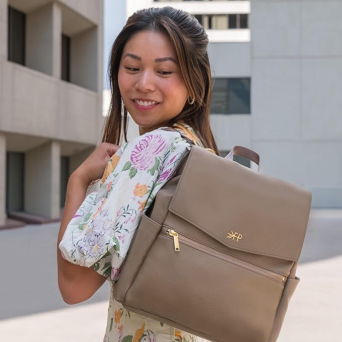 Freshly Picked Mini Classic Diaper Bag Backpack, Vegan Leather Baby Diaper Bag, Backpack Diaper Bag for Women (Aspen)