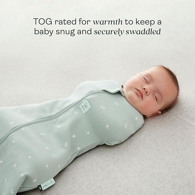 ergoPouch Cocoon Swaddle Sack 0.2 TOG - Baby Sleep Sack, Gentle Snug Fit Helps Calm Startle Reflex, Ideal for Arms In/Out Sleeping, Soft Breathable Fabric for Better Sleep (0-3 Months, Sage)