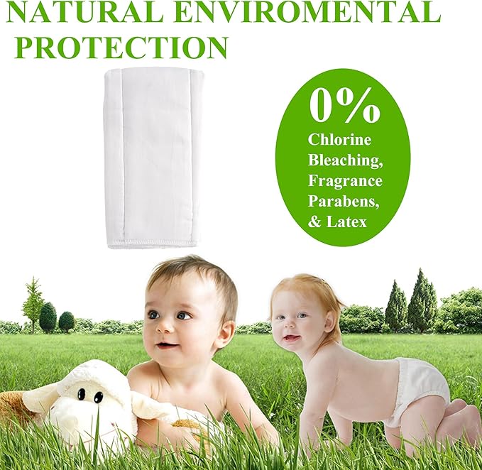 6 Ply Cloth Diapers Burp Cloth, Fasoar Thick Washable Absorbent Cotton Diaper for Babies and Toddlers Multi-Use 6/10/12 Count