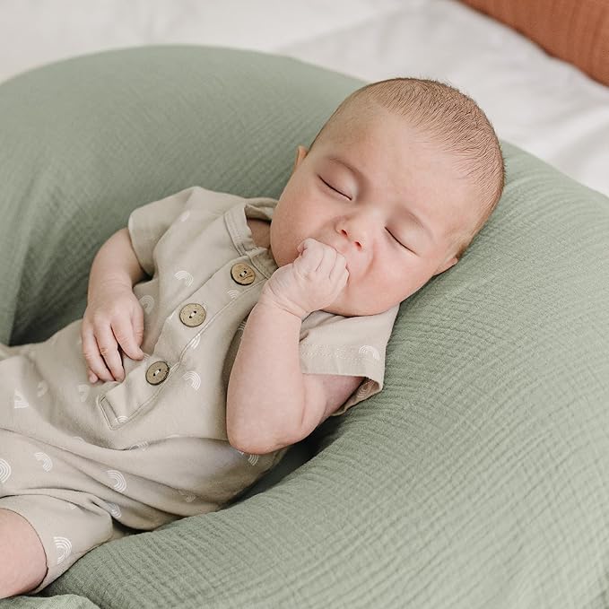 Konssy Muslin Nursing Pillow Covers, 100% Cotton Soft & Adorable Covers for Breastfeeding Pillows, Slipcovers for Newborn Baby Boys & Girls