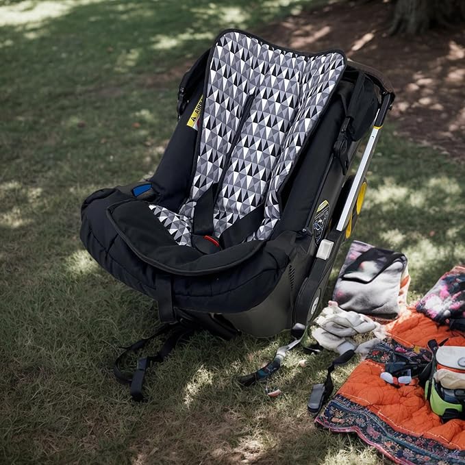 Universal Baby Stroller Cushion Soft Printed Stroller Seat Liner-Reversible for Baby Carrier Pram Infant Car Seat Insert-78x40cm,1 Pack (Triangle)