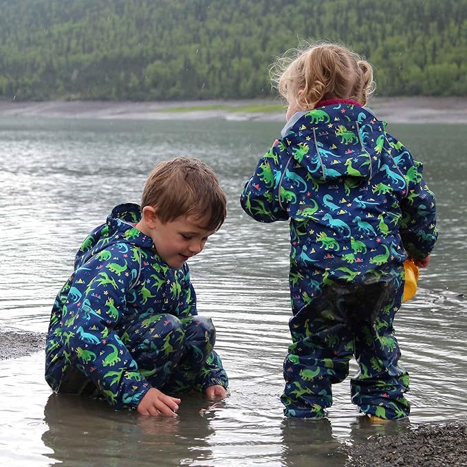 JAN & JUL Waterproof Rain Suit, Windproof Coveralls for Toddlers and Kids