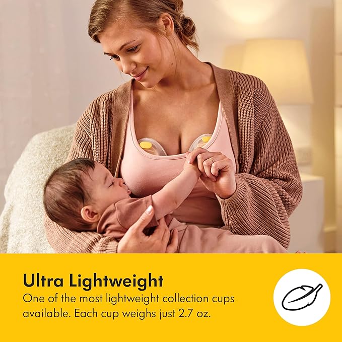 Medela Hands-Free Collection Cups, Compatible with Freestyle Flex, Pump in Style with MaxFlow, and Swing Maxi Electric Breast Pumps, 1 Set of 2 Cups