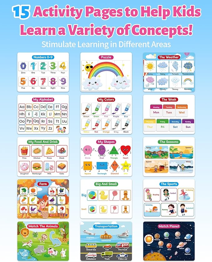 Benresive Montessori Busy Book for Toddlers 3-5, Preschool Learning Activities, Tracing Activity Coloring Books for Kids Ages 3-5, Educational Toys Gifts, Autism Sensory Travel Toys for Toddlers