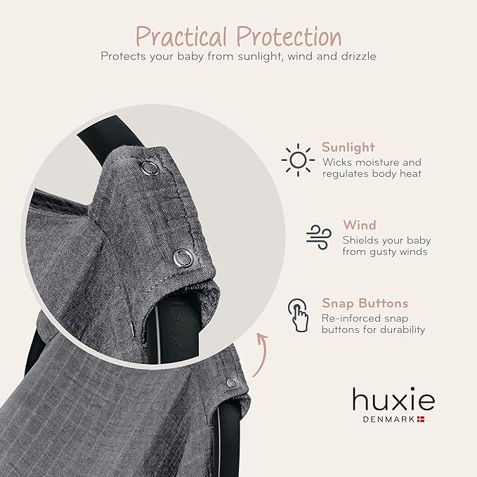 Car Seat Cover Baby - Organic Cotton - Carseat Covers Baby - Carseat Cover - Car Seat Canopy - Carseat Canopy - 100% Muslin Cotton, 43" x 32" (Soft Grey)