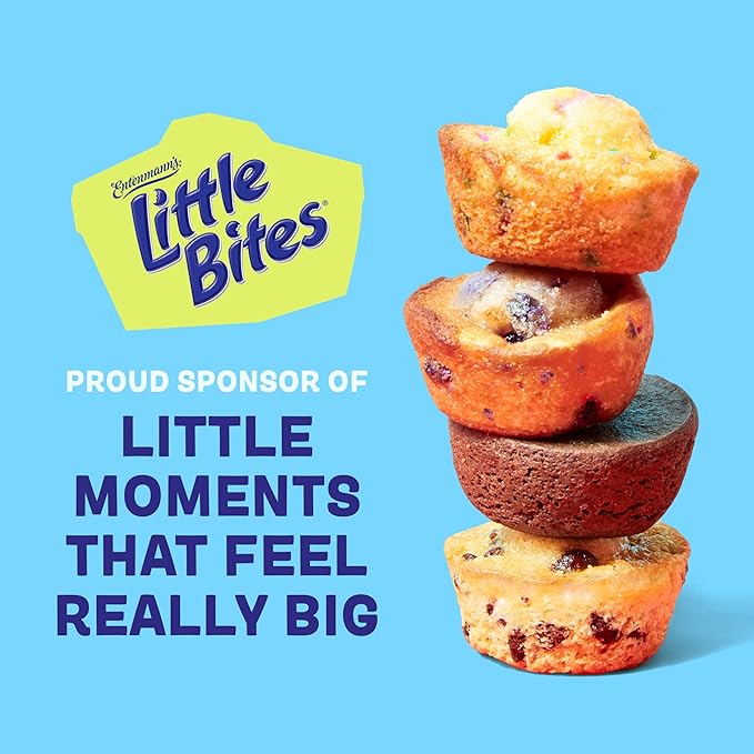 Entenmann's Little Bites Blueberry Mini Muffins | Made with Real Blueberries | 1 pack (20 pouches total)
