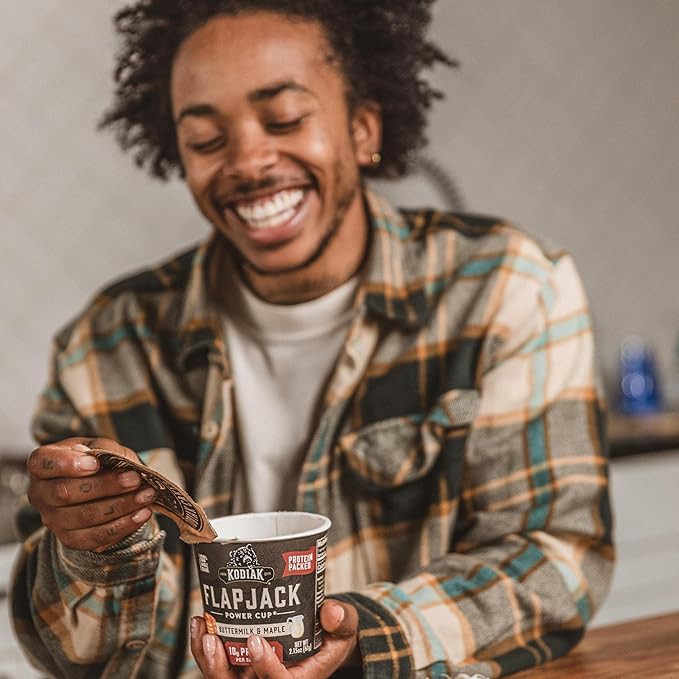 Kodiak Cakes Instant Pancake & Flapjack Cups, Buttermilk & Maple, High Protein, 100% Whole Grains, (Pack of 12)