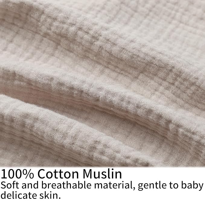 Onacosht Muslin Nursing Pillow Cover Soft 100% Cotton Feeding Pillow Slipcover Fits Standard Infant Nursing Pillow for Baby Boy and Girl, Fog