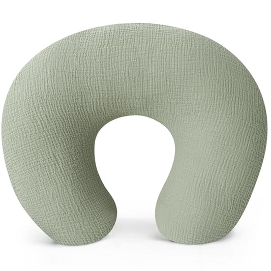 Konssy Muslin Nursing Pillow Covers, 100% Cotton Soft & Adorable Covers for Breastfeeding Pillows, Slipcovers for Newborn Baby Boys & Girls